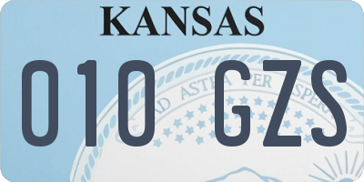 KS license plate 010GZS