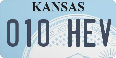 KS license plate 010HEV