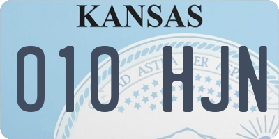 KS license plate 010HJN