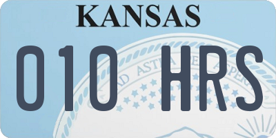 KS license plate 010HRS