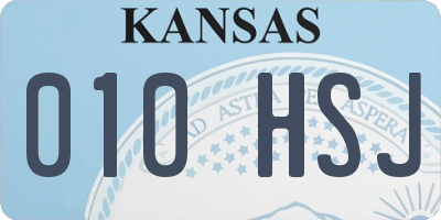 KS license plate 010HSJ