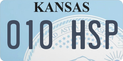 KS license plate 010HSP