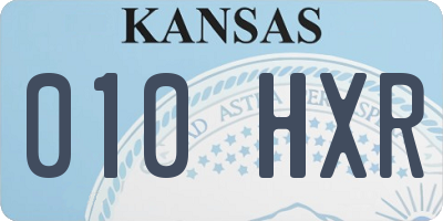 KS license plate 010HXR