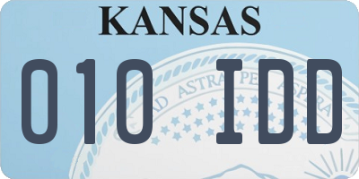 KS license plate 010IDD