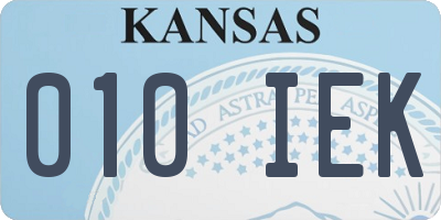 KS license plate 010IEK