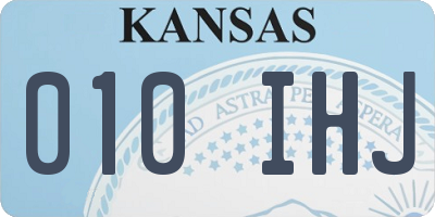 KS license plate 010IHJ