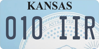 KS license plate 010IIR