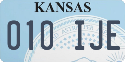 KS license plate 010IJE