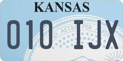 KS license plate 010IJX