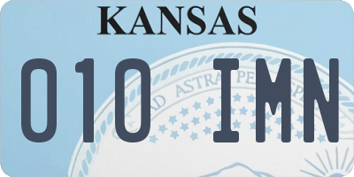 KS license plate 010IMN
