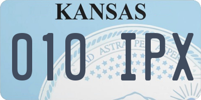 KS license plate 010IPX