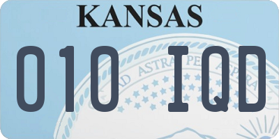 KS license plate 010IQD
