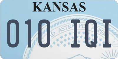 KS license plate 010IQI