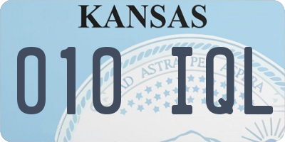 KS license plate 010IQL