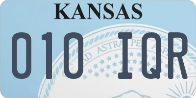 KS license plate 010IQR