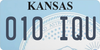 KS license plate 010IQU