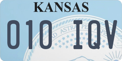 KS license plate 010IQV