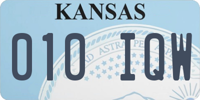 KS license plate 010IQW