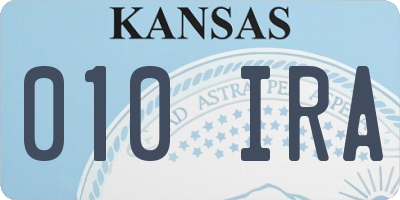 KS license plate 010IRA