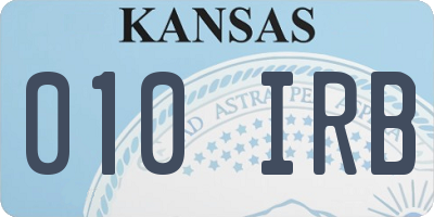 KS license plate 010IRB