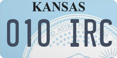 KS license plate 010IRC