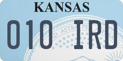 KS license plate 010IRD