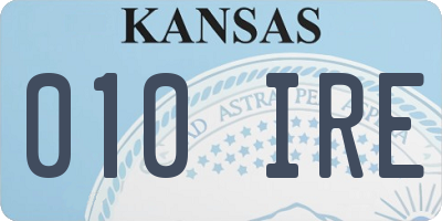 KS license plate 010IRE