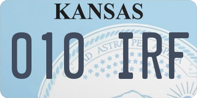 KS license plate 010IRF
