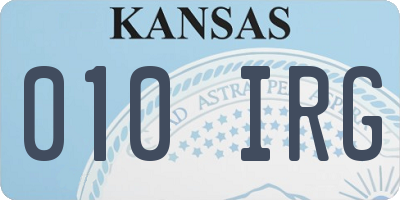 KS license plate 010IRG
