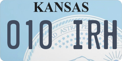 KS license plate 010IRH