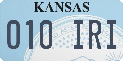 KS license plate 010IRI