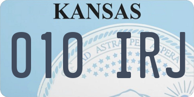 KS license plate 010IRJ