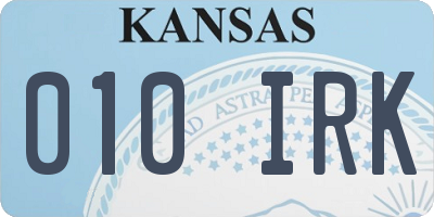 KS license plate 010IRK