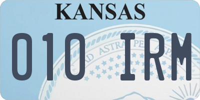 KS license plate 010IRM