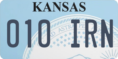 KS license plate 010IRN