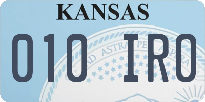 KS license plate 010IRO