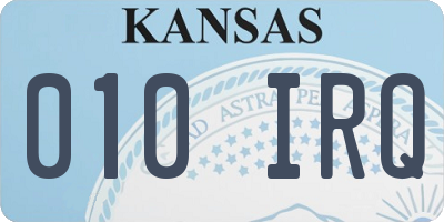 KS license plate 010IRQ