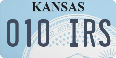 KS license plate 010IRS