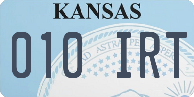 KS license plate 010IRT