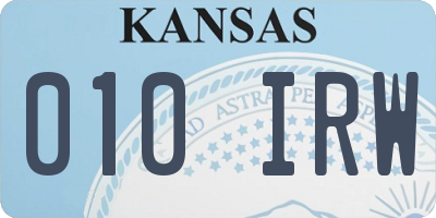 KS license plate 010IRW