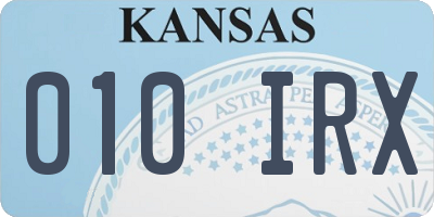 KS license plate 010IRX