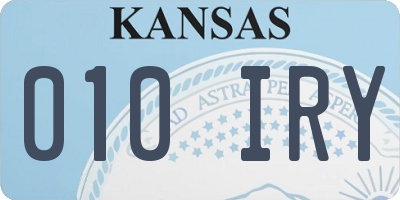 KS license plate 010IRY