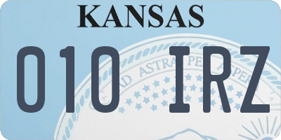 KS license plate 010IRZ