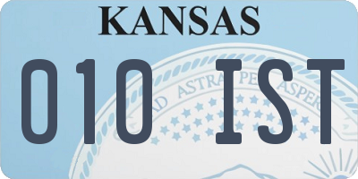 KS license plate 010IST