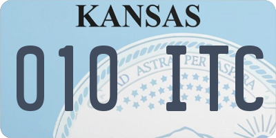 KS license plate 010ITC