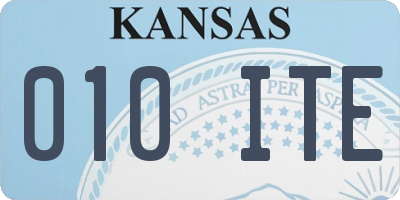 KS license plate 010ITE