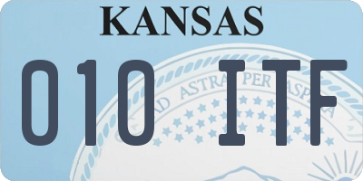 KS license plate 010ITF