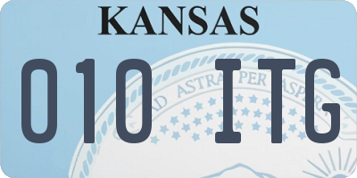 KS license plate 010ITG
