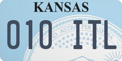 KS license plate 010ITL
