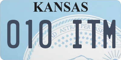 KS license plate 010ITM
